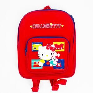 HELLO KITTY Sanrio Backpack Vintage Red Y2K 90s 1996 Kidcore 100% PVC School